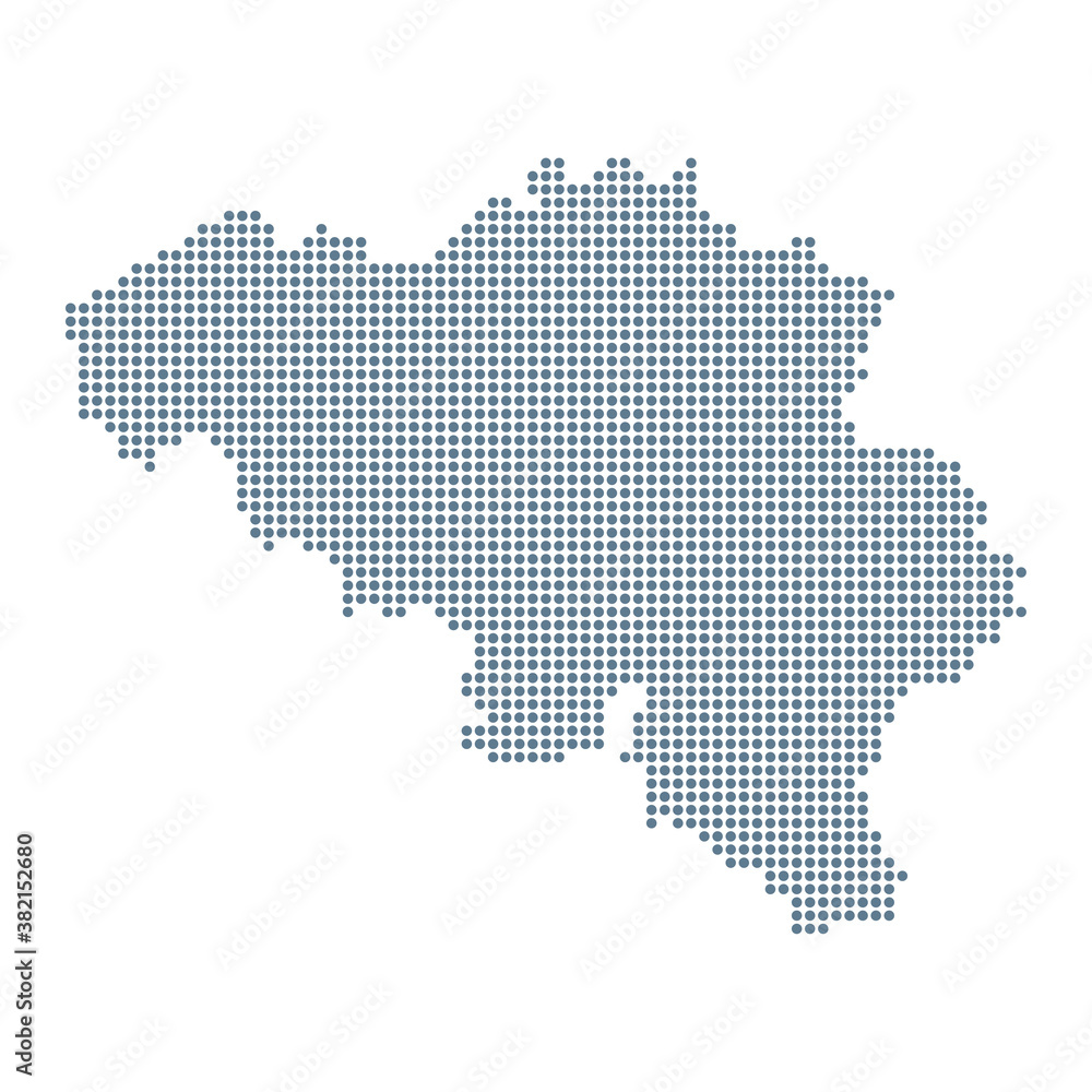 Belgium Map - Vector Pixel Solid Contour