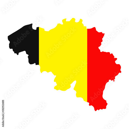 Belgium Map Flag Fill Background - Vector illustation