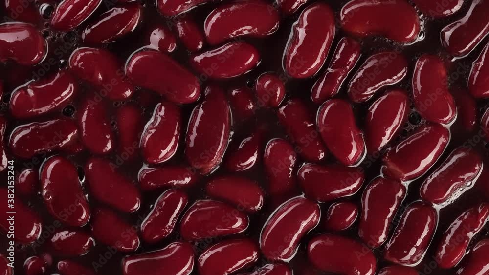 red kidney beans top view rotating red kidney beans top view rotating
