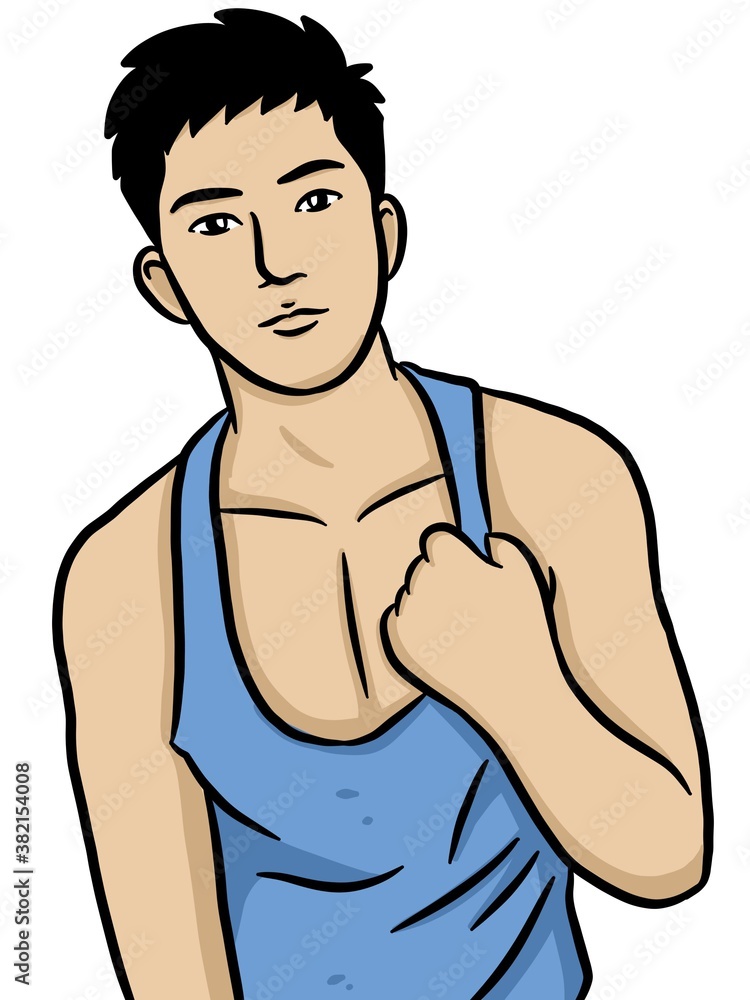 Fototapeta premium cartoon cute man on white background