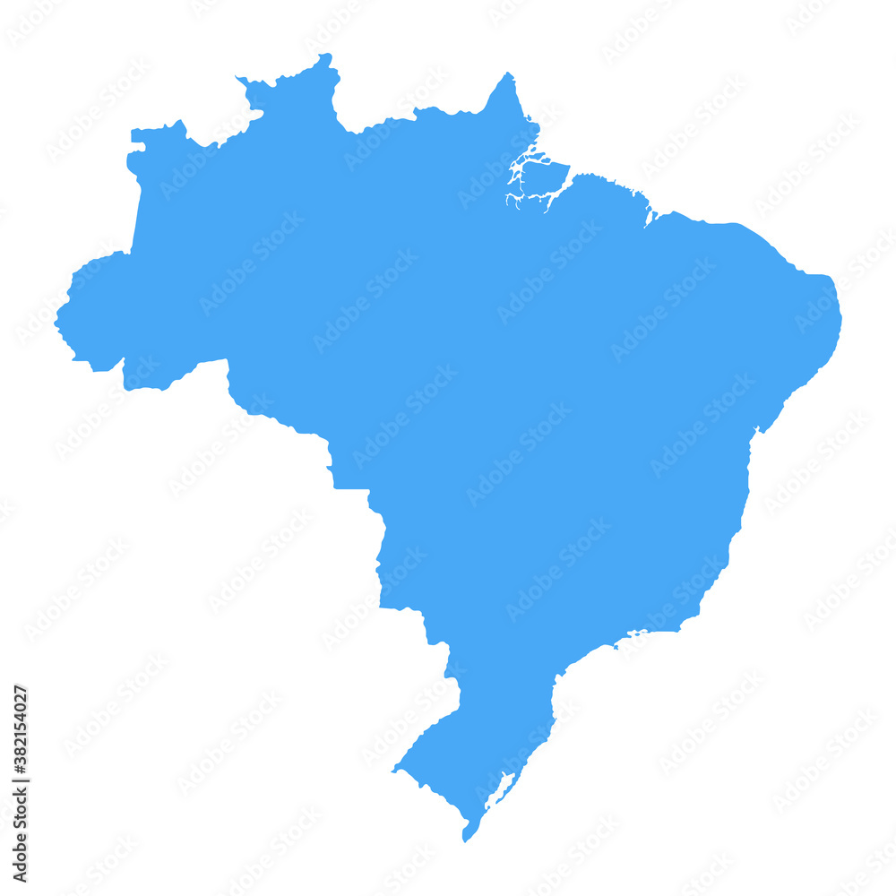 Brazil Map - Vector Solid Contour