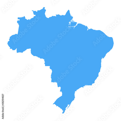 Brazil Map - Vector Solid Contour