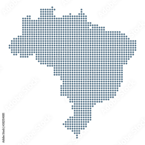 Brazil Map - Vector Pixel Solid Contour