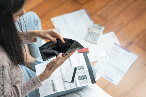 Canvas Print Debt and financial problem concept