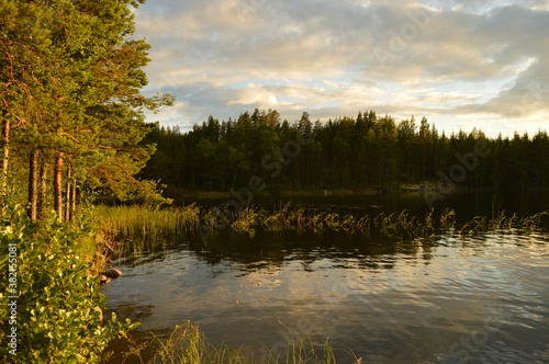 Sunset in the beautiful Finnish Lake District, Finland © ChrisOvergaard
