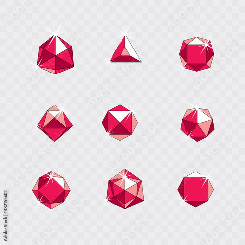 Collection of vector facete...