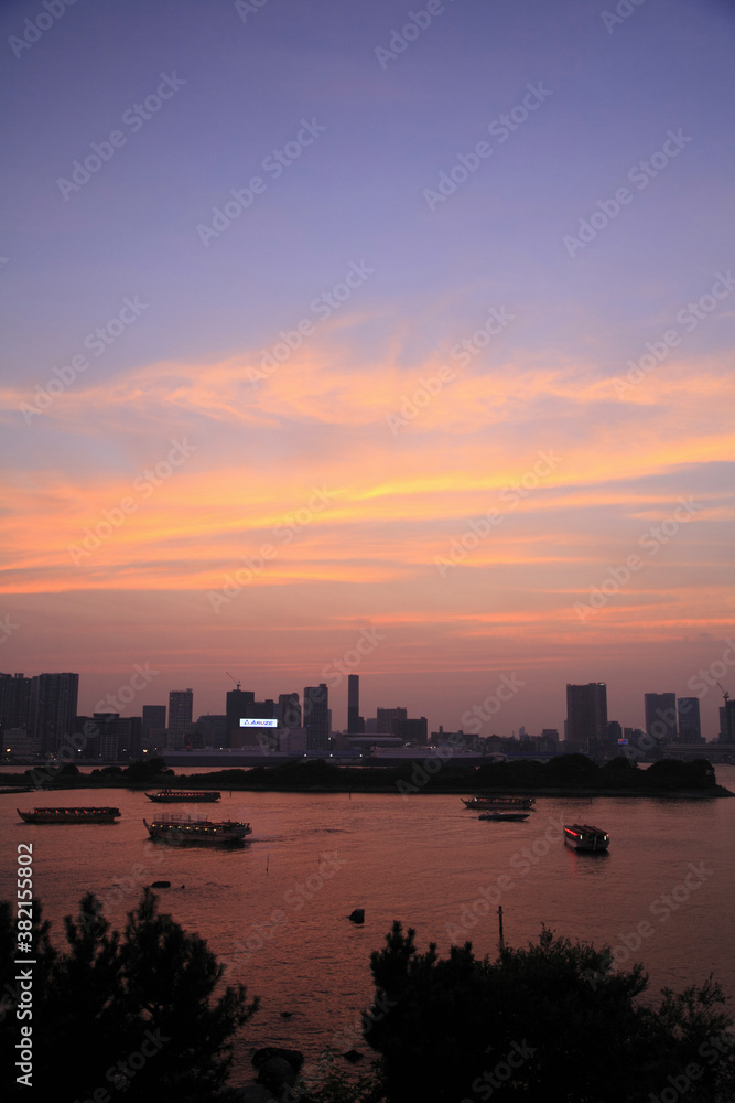 東京湾の夕焼け
