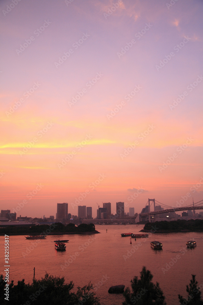 東京湾の夕焼け