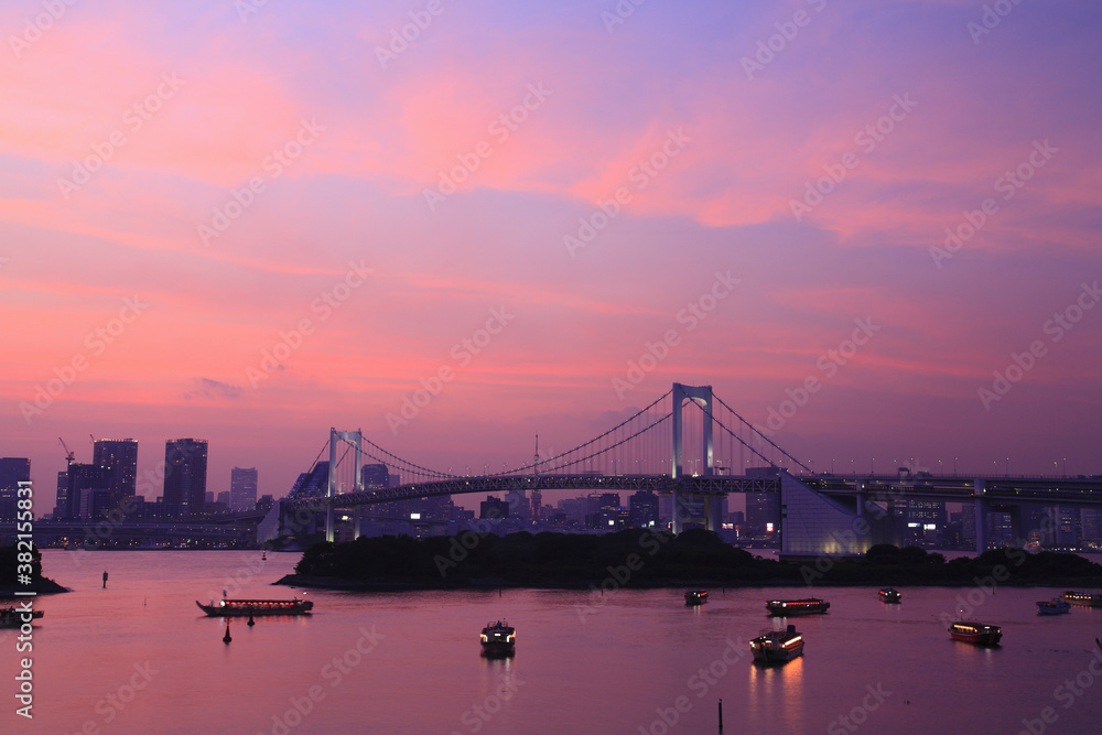 Fototapeta premium 東京湾の夕焼け