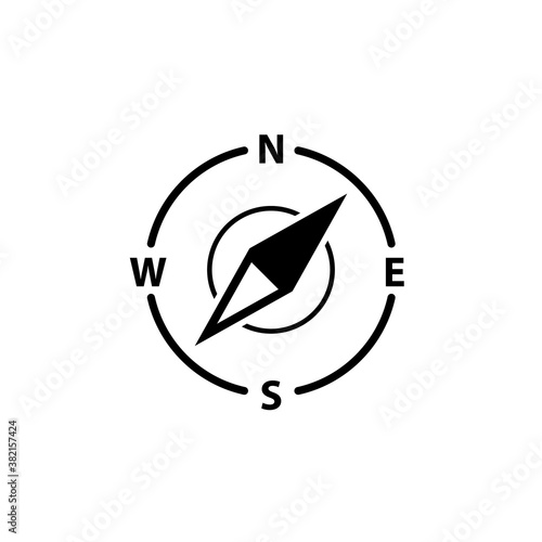 Compass logo icon. North vector arrow orienteering compass map gps navigator