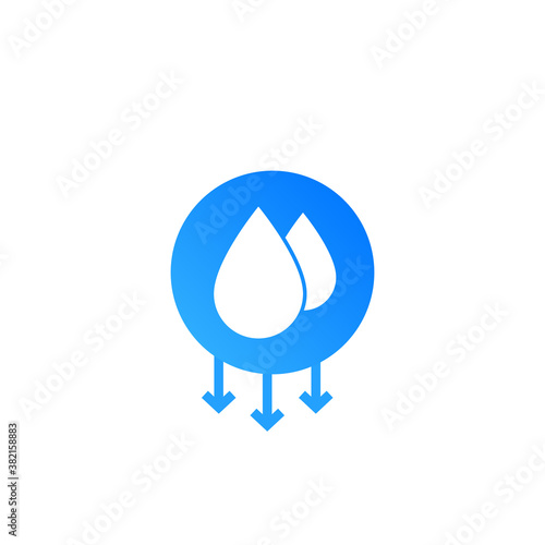 Humidity water icon. Vector temperature dry air humidity icon symbol