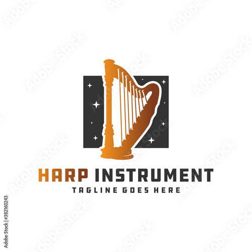 harp musical instrument logo