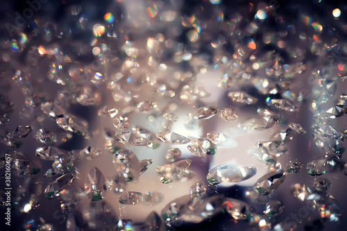Photos Crystal chandelier close-up. Glamour background blue toned