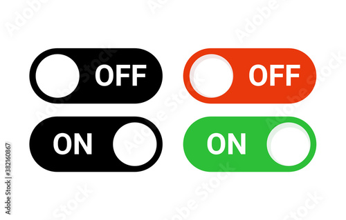 Switch off on button toggle digital turn icon. On off slider activate vector mobile app ui