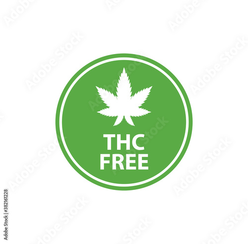 CBD Hemp Oil logo. THC Free medical hemp cannabis oil icon