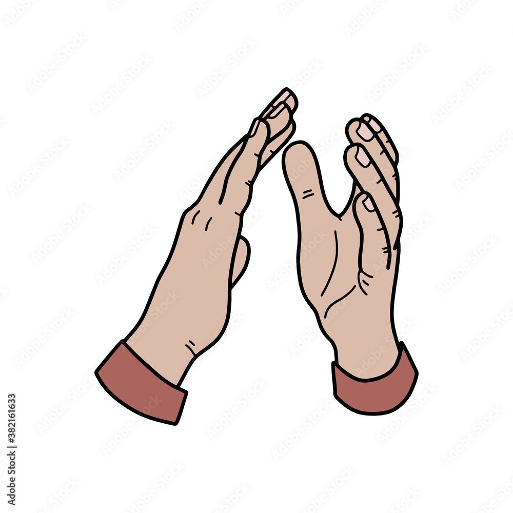 Claps of hands, applause. Vector illustration in the cartoon style, isolated on a white background. Business concept. Design element. Claps of hands, applause. Vector illustration in the cartoon style, isolated on a white background. Business concept. Design element.