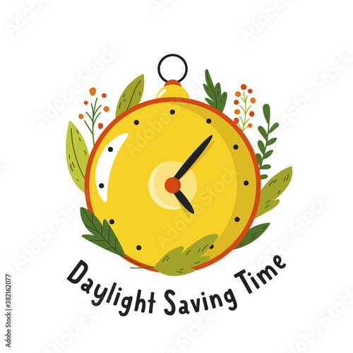 Daylight Saving Time. Abstract design with clock