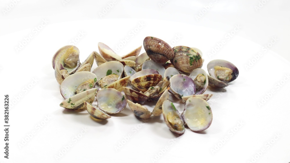 open clam shellfish seafood pasta sauce