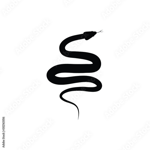 Snake Silhouette Vector Design Illustration.