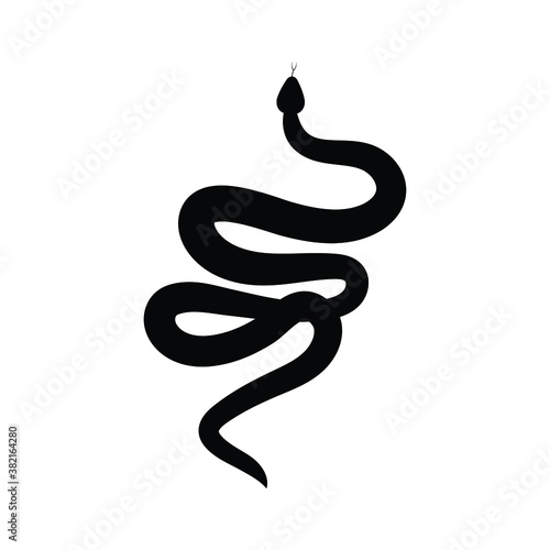 Snake Silhouette Vector Design Illustration.
