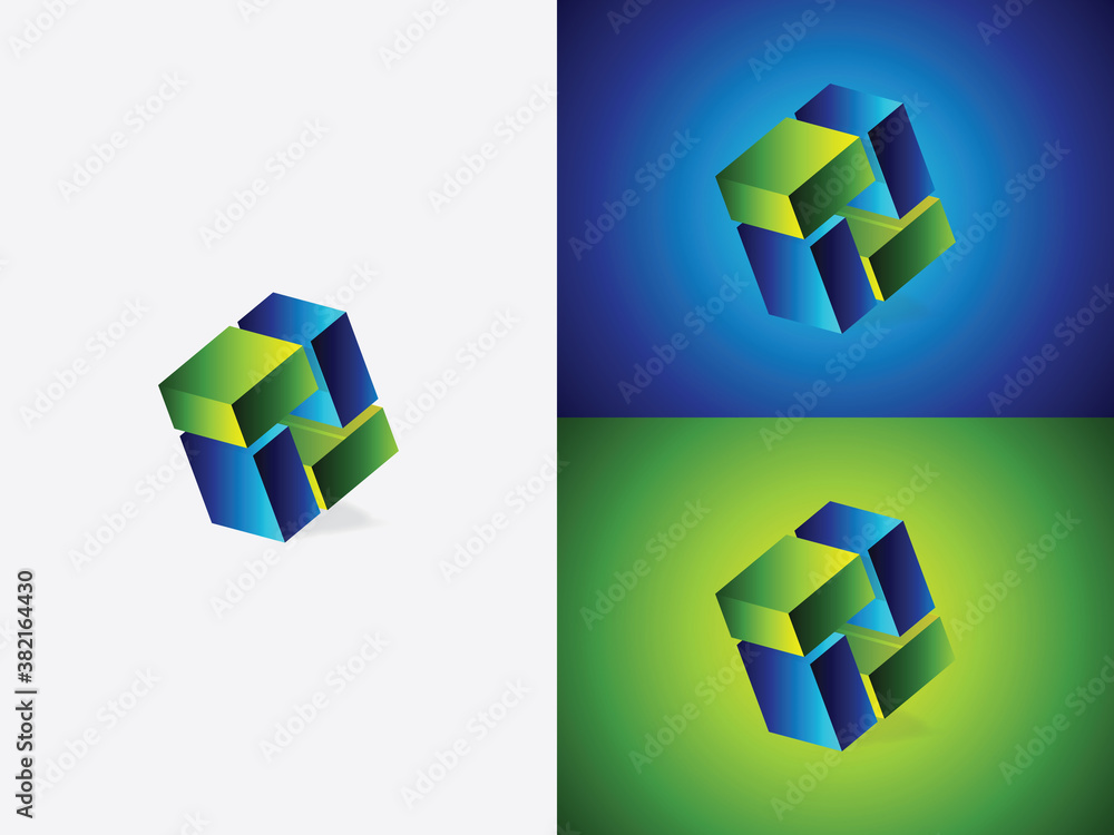 Creative abstract digital technology logo design template element Creative abstract digital technology logo design template element