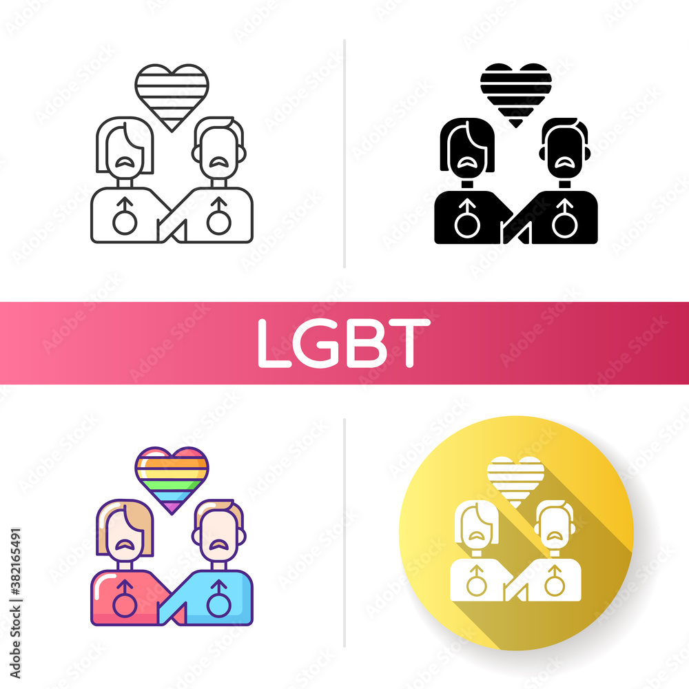 Gay Relationship Icon Pride Life Bisexual Freedome Different Love Same Sex Couple Equal
