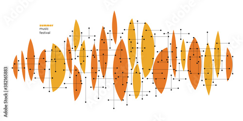 Horizontal mid-century style elements
