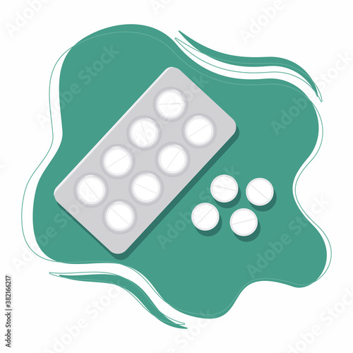 Tablet strip vector illustration. Medicine concept