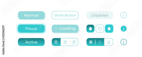 Setting choices UI elements kit. Activated and inactive isolated vector icon, bar and dashboard template. Web design widget collection for mobile application with light theme interface