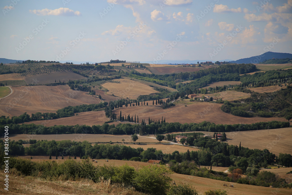 The landscape of The Val D'Orcia in Tuscany, Italy The landscape of The Val D'Orcia in Tuscany, Italy