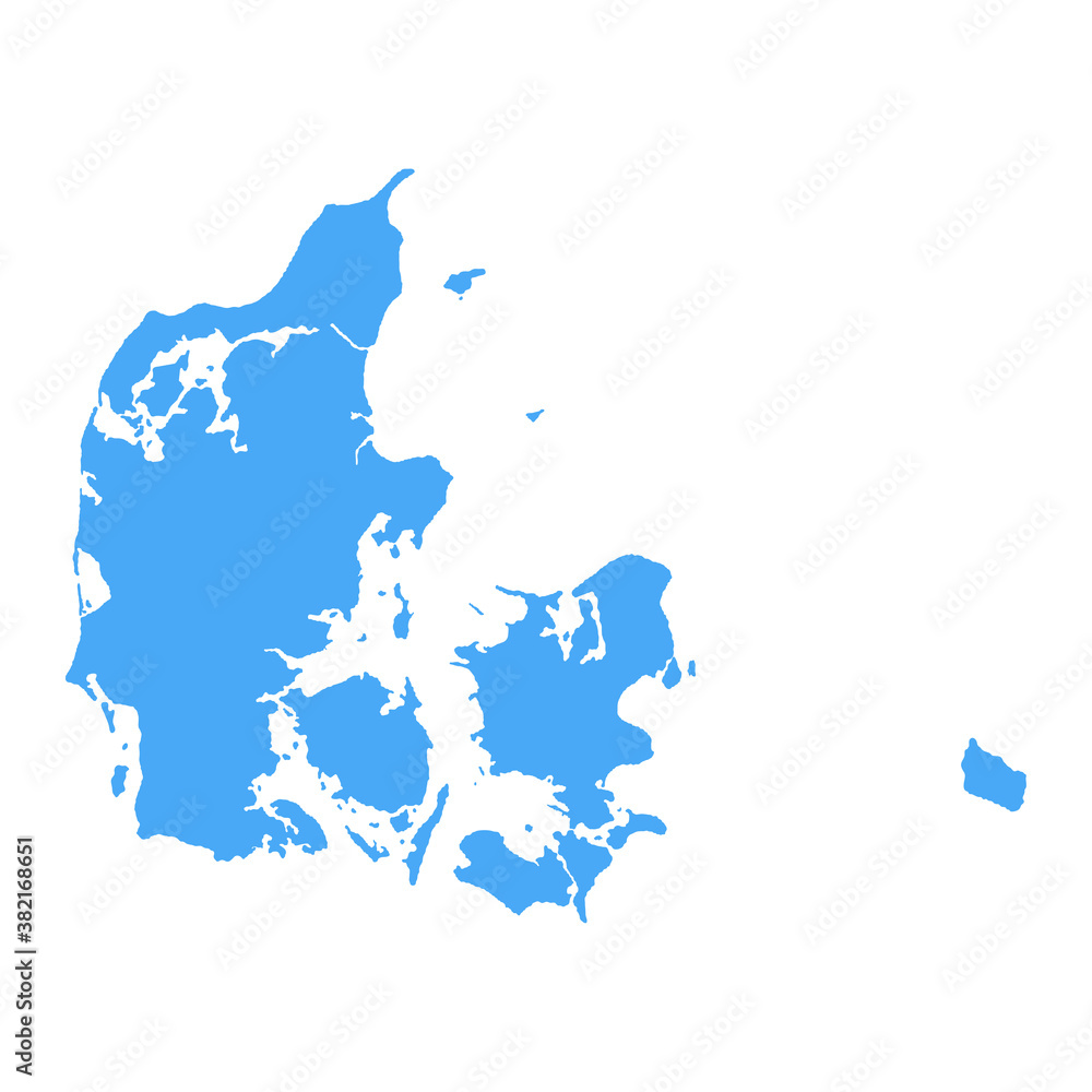 Obraz premium Denmark Map - Vector Solid Contour