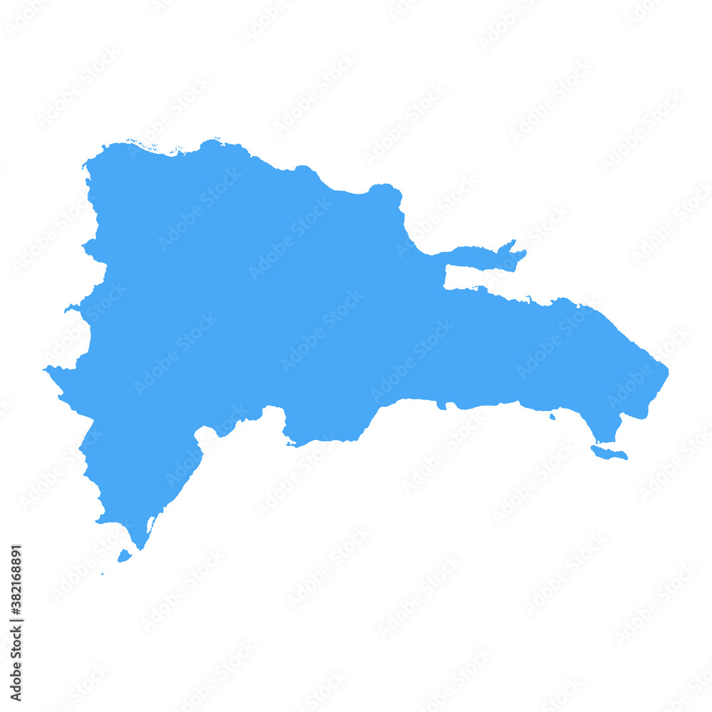 Dominican Republic Map - Vector Solid Contour