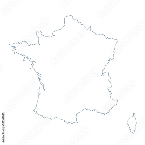 France Map - Vector Contour illustration