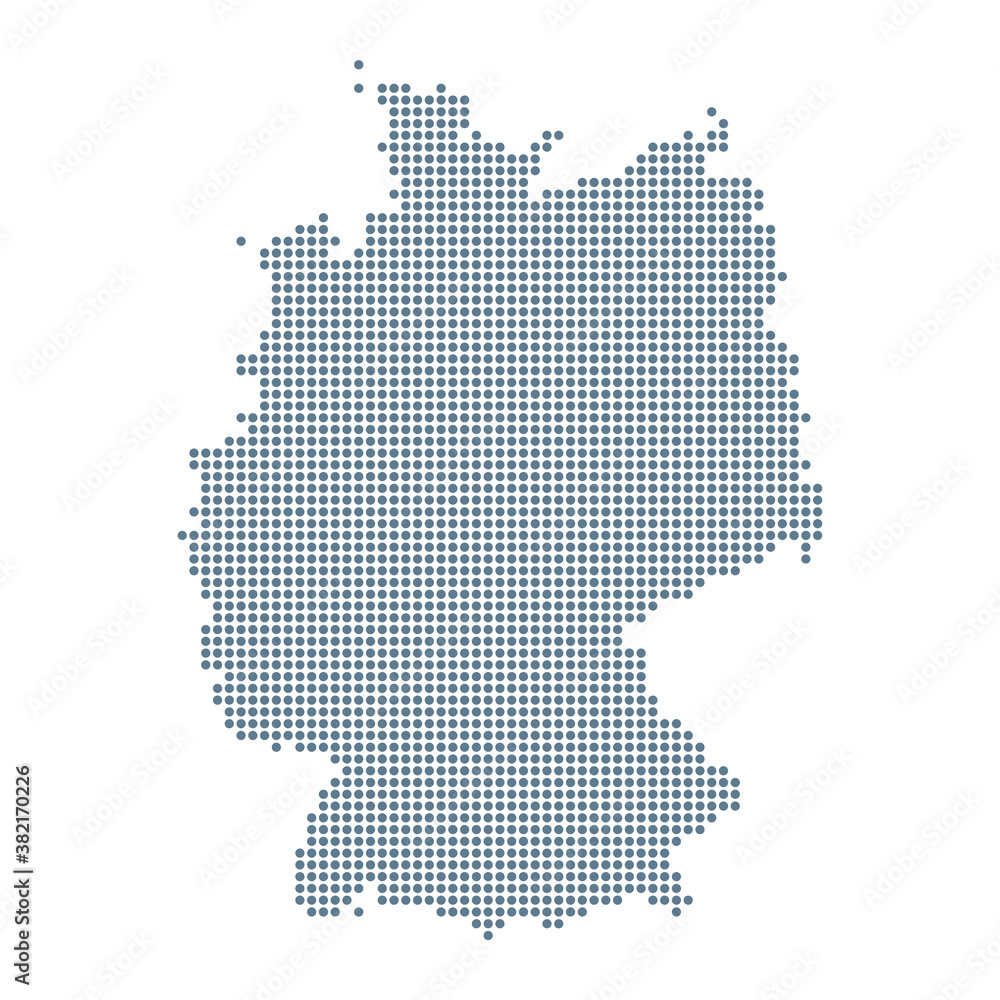 Germany Map - Vector Pixel Solid Contour