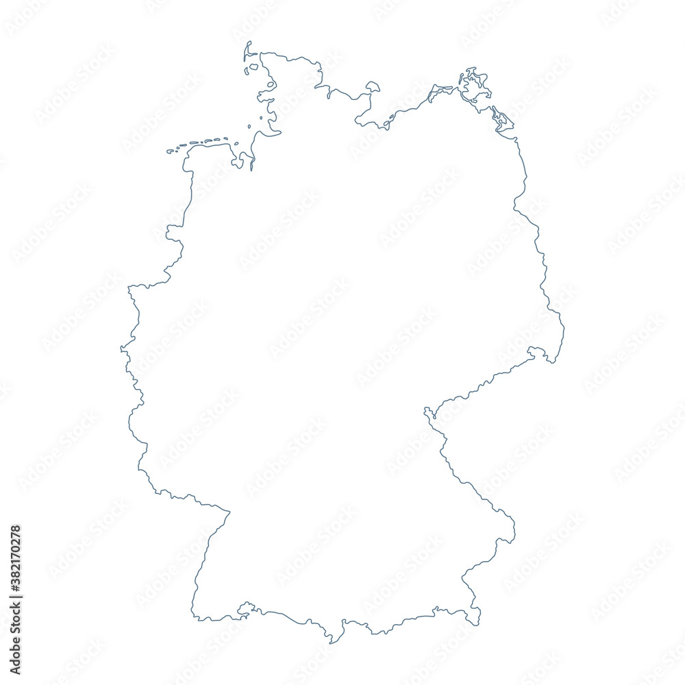 Germany Map - Vector Contour illustration