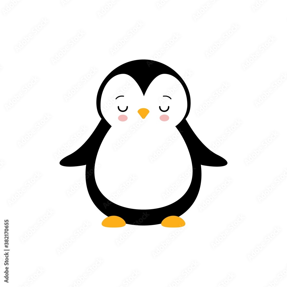 Cute penguin icon in flat style. Cold winter symbol. Antarctic bird, animal illustration. Cute penguin icon in flat style. Cold winter symbol. Antarctic bird, animal illustration.