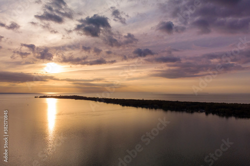 Sunset over Lake Huron bay in summer in Michigan © Brad