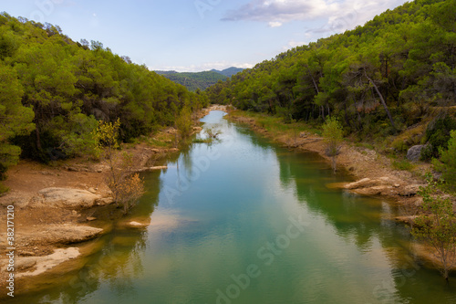 noramic view of the Pena river before going out into the swamp of the same name. Beceit  Matarranya  Aragon  Spain