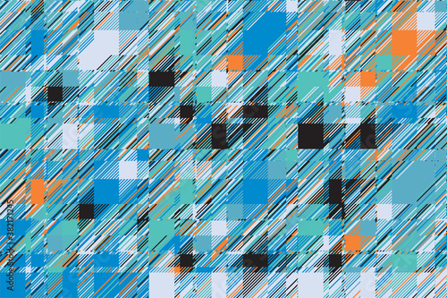 Modern glitch background. Color geometric abstract pattern vector.