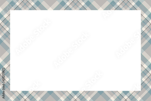 Vintage frame vector. Scottish border pattern retro style. Tartan plaid ornament.