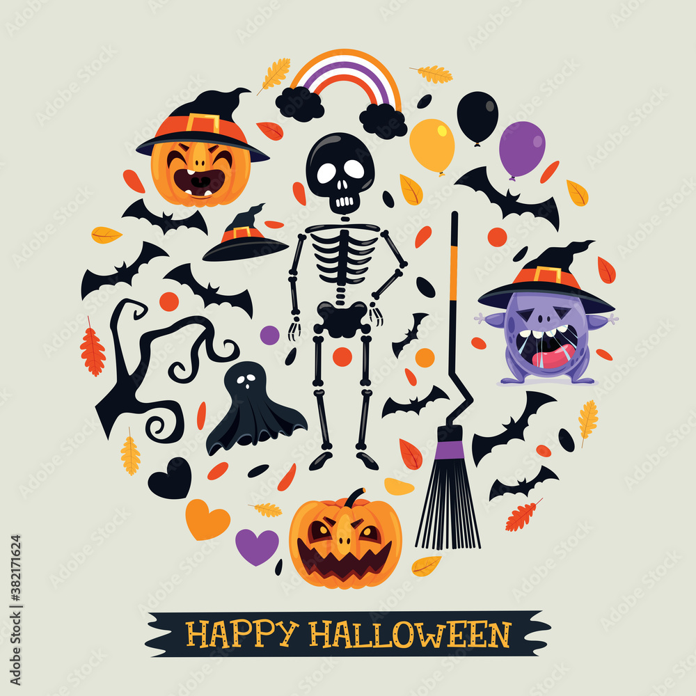 Halloween Design With Cartoon Character Halloween Design With Cartoon Character