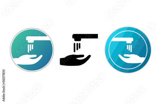 Hand washing icons set. Vector EPS10 illustration.