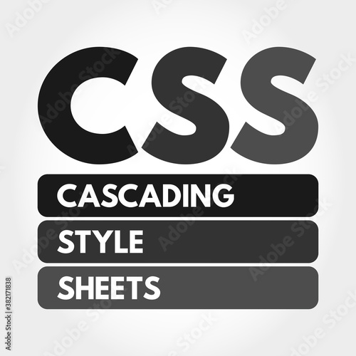 CSS - Cascading Style Sheets acronym, technology concept background