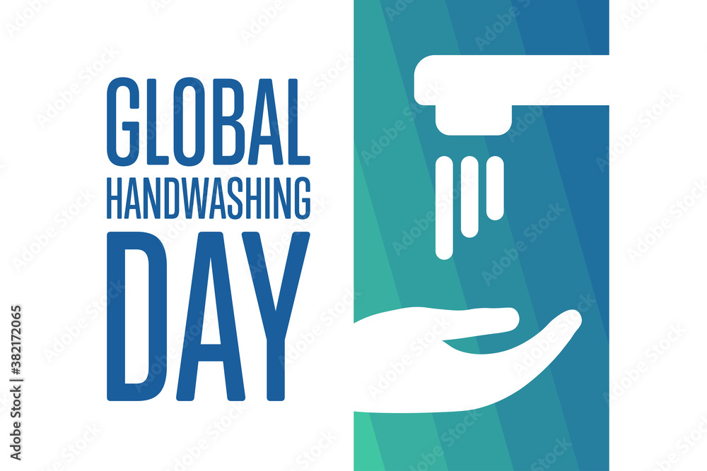 Global Handwashing Day. October 15. Holiday concept. Template for background, banner, card, poster with text inscription. Vector EPS10 illustration. Global Handwashing Day. October 15. Holiday concept. Template for background, banner, card, poster with text inscription. Vector EPS10 illustration.