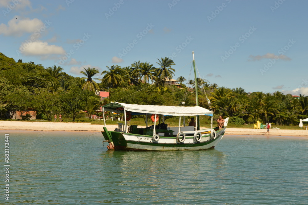 Naklejka premium The perfect beaches on the paradise island of Morro do Sao Paolo in Brazil