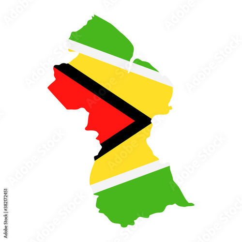 Guyana Map Flag Fill Background - Vector illustation