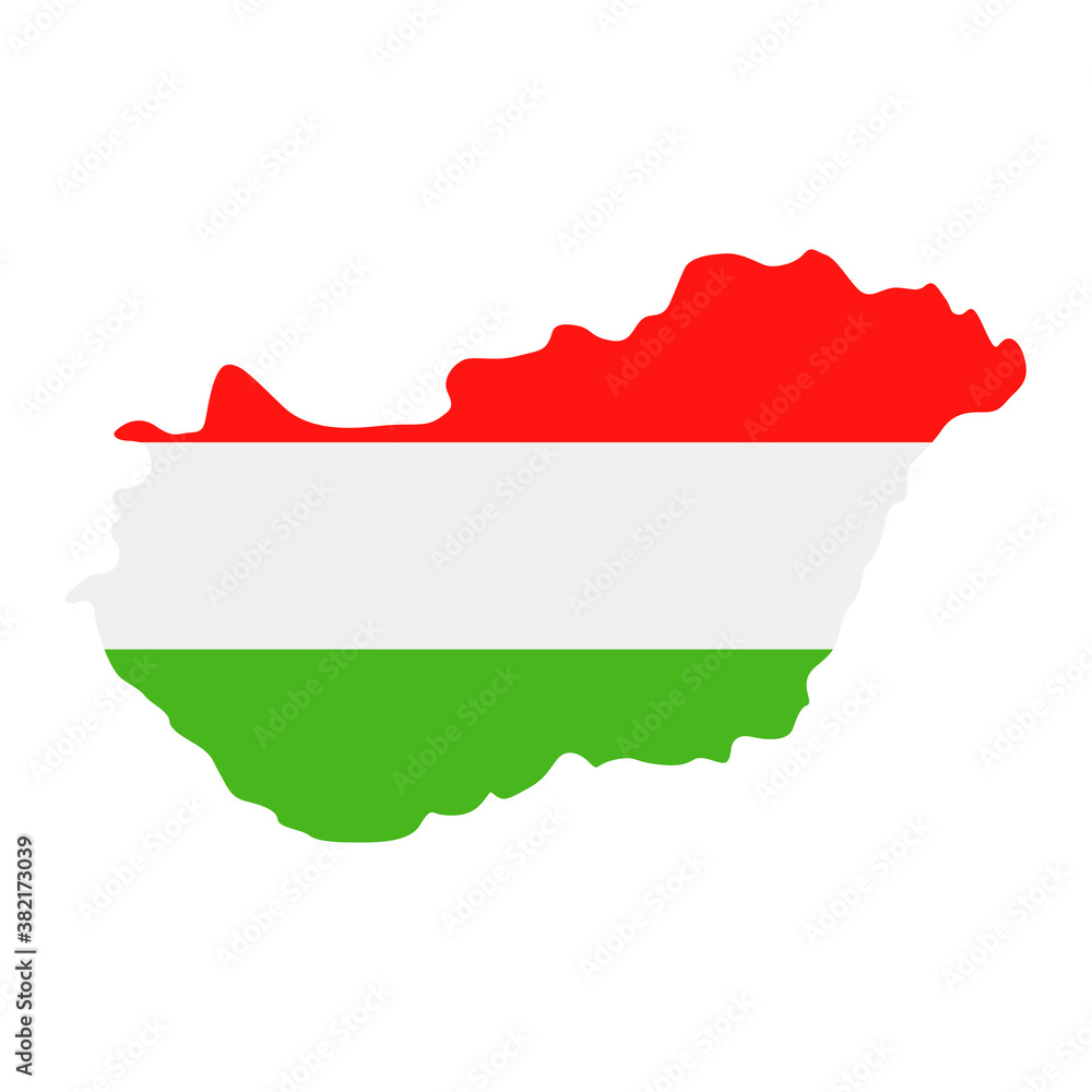 Fototapeta premium Hungary Map Flag Fill Background - Vector illustation