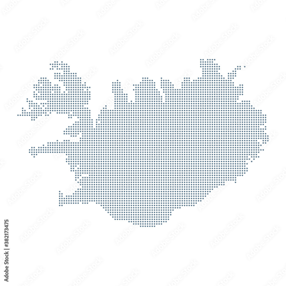 Iceland Map - Vector Pixel Solid Contour