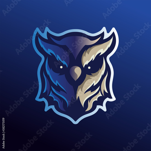 Owl Mascot Logo Design Illustration For Gaming Club. Owl Esport Logo
