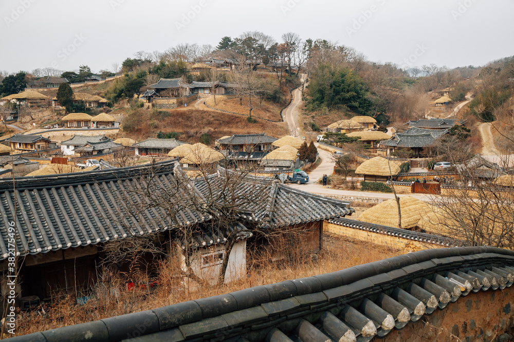 Panoramic view of Gyeongju Yangdong countryside village in Gyeongju, Korea